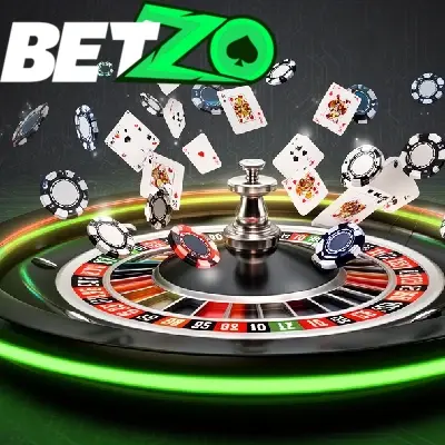 Betzo casino lobby with roulette, chips and cards